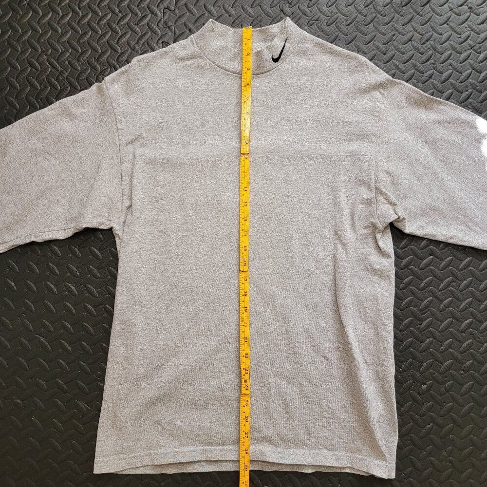 Nike Vintage 90s Y2K Era Mock Neck Long Sleeve T Shirt, Gray, Made in USA, Med - Picture 7 of 13